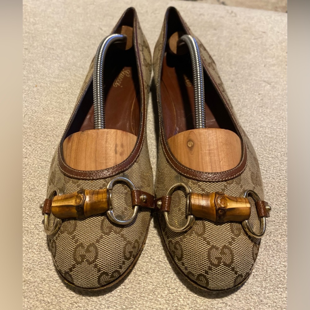 Gucci GG Bamboo Horse-bit Ballet Flats